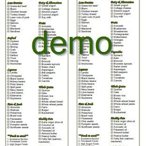 Testosterone Boost Printable Grocery Foods List Instant Download 2 in 1 PDF
