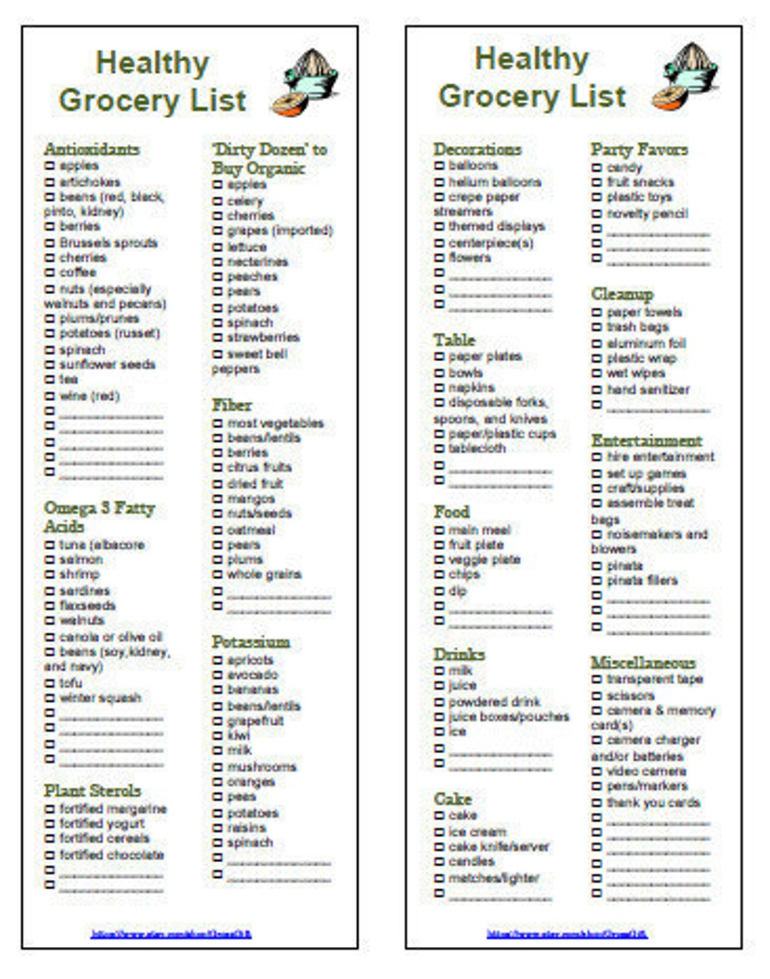 Healthy Food Grocery List Printable PDF - Etsy