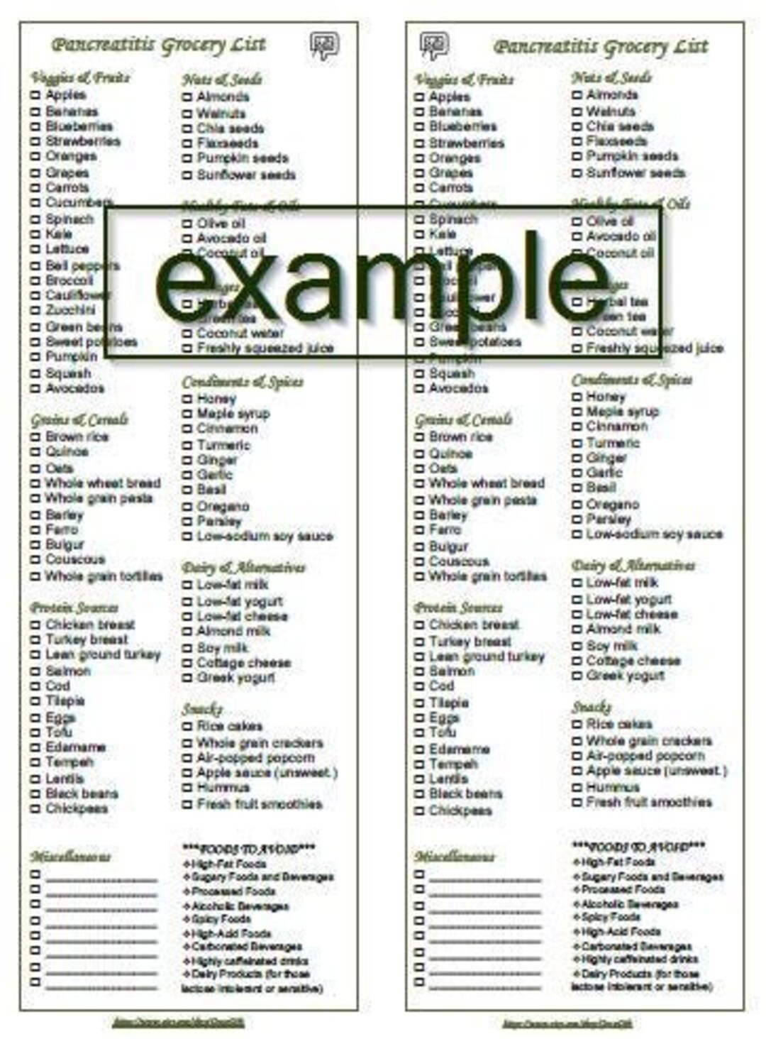 Pancreatitis Diet Printable Grocery - Il 1080xN.6181762795 A02z 