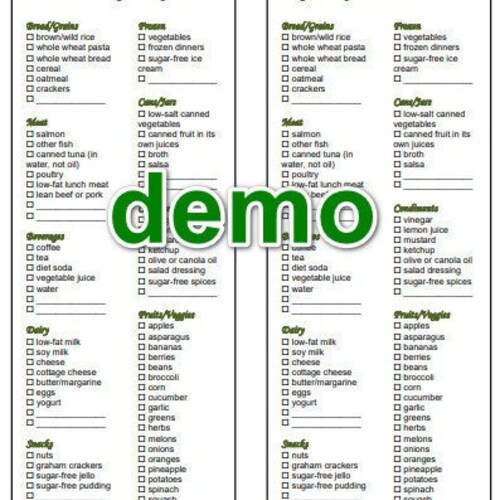 EDITABLE Diabetic Food Grocery List Shopping Printable Instant - Etsy