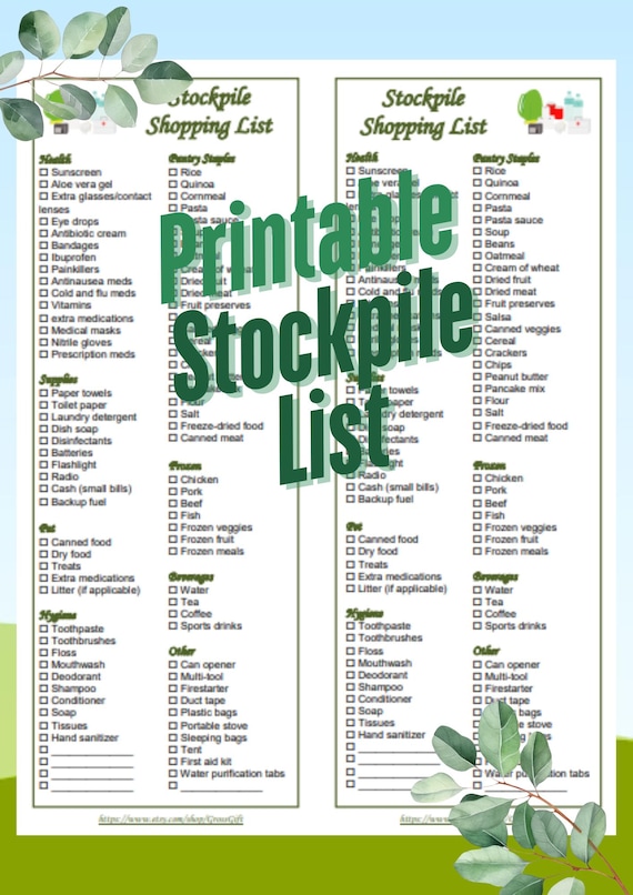 Emergency Stockpile Grocery List | Disaster Preparedness Checklist (PDF Download)
