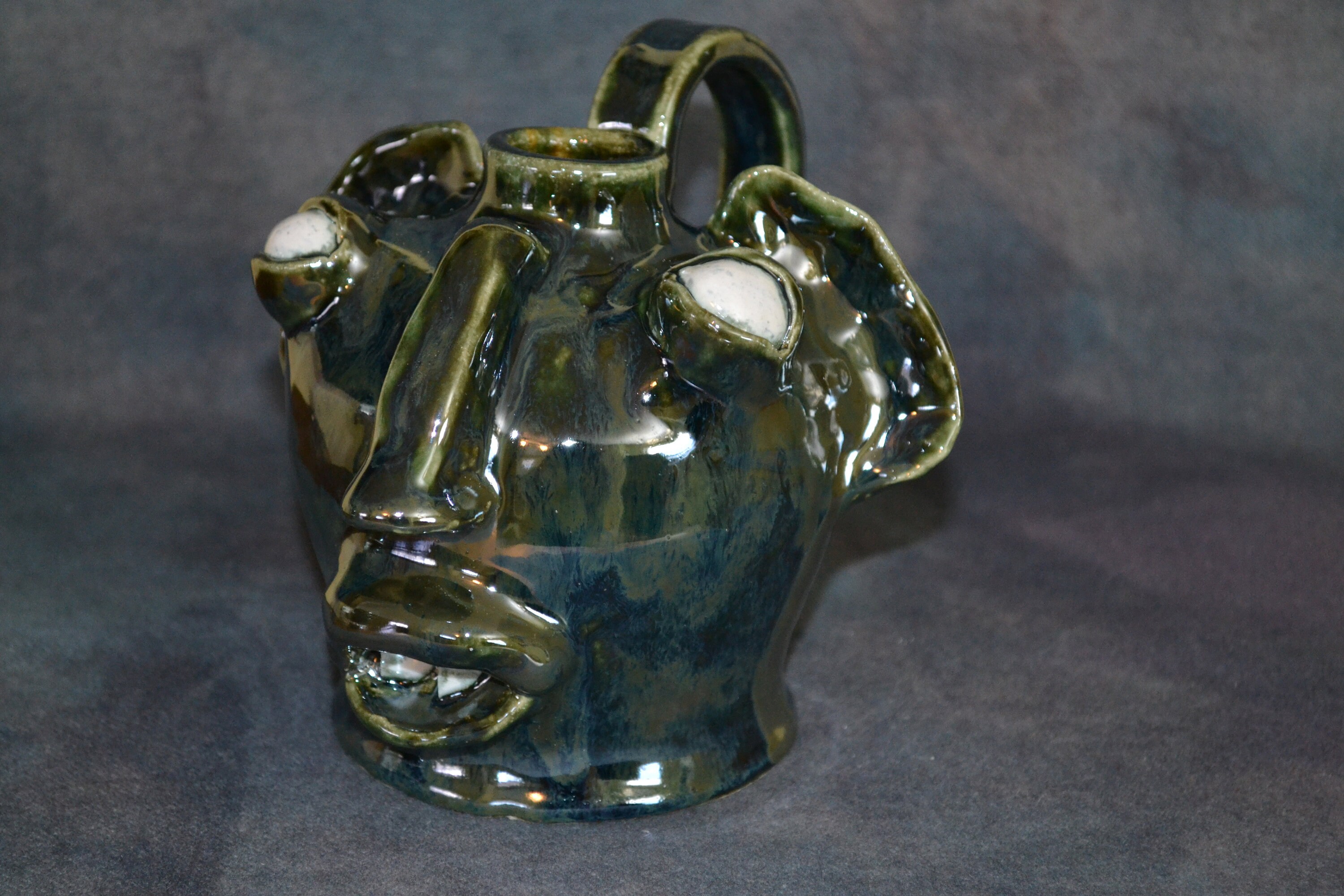 JONAH Southern Folk Art Face Jug Pottery Hand Thrown Etsy