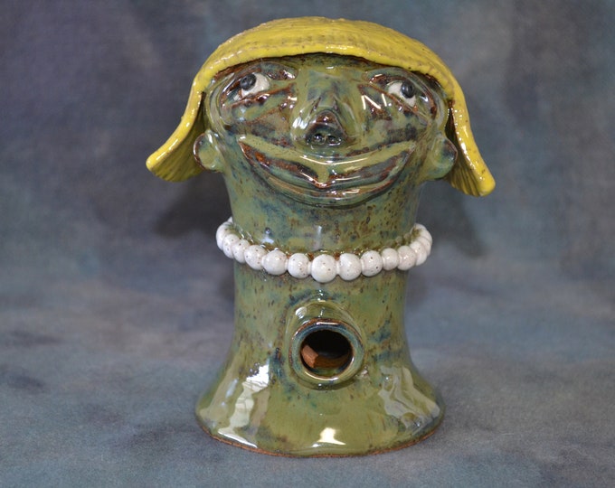 PEARL Southern Folk Art Face Jug Pottery Hand Thrown Oneofakind 51/
