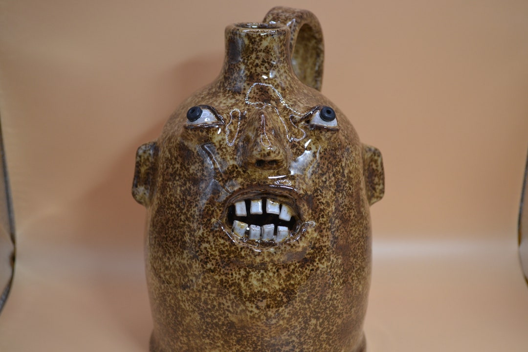 WILSON Southern Folk Art Face Jug Pottery Ugly Jug One of Etsy