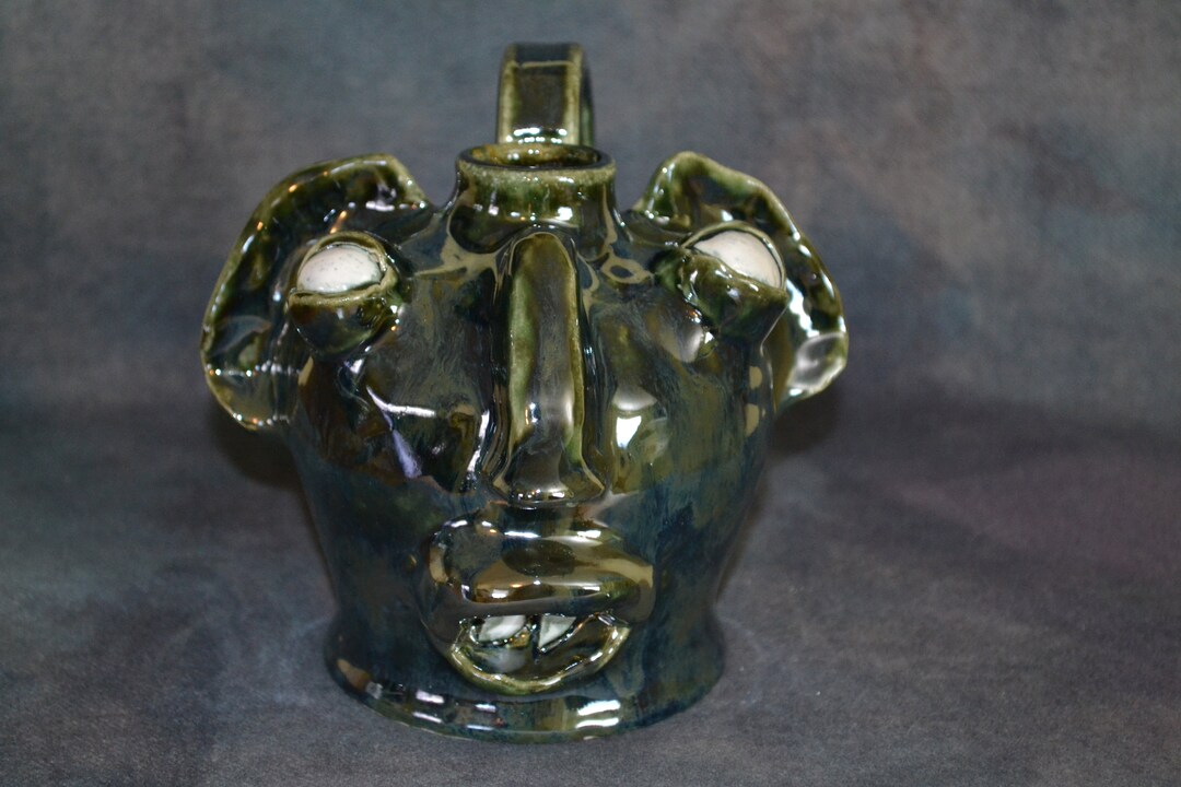 JONAH Southern Folk Art Face Jug Pottery Hand Thrown Oneofakind 51/
