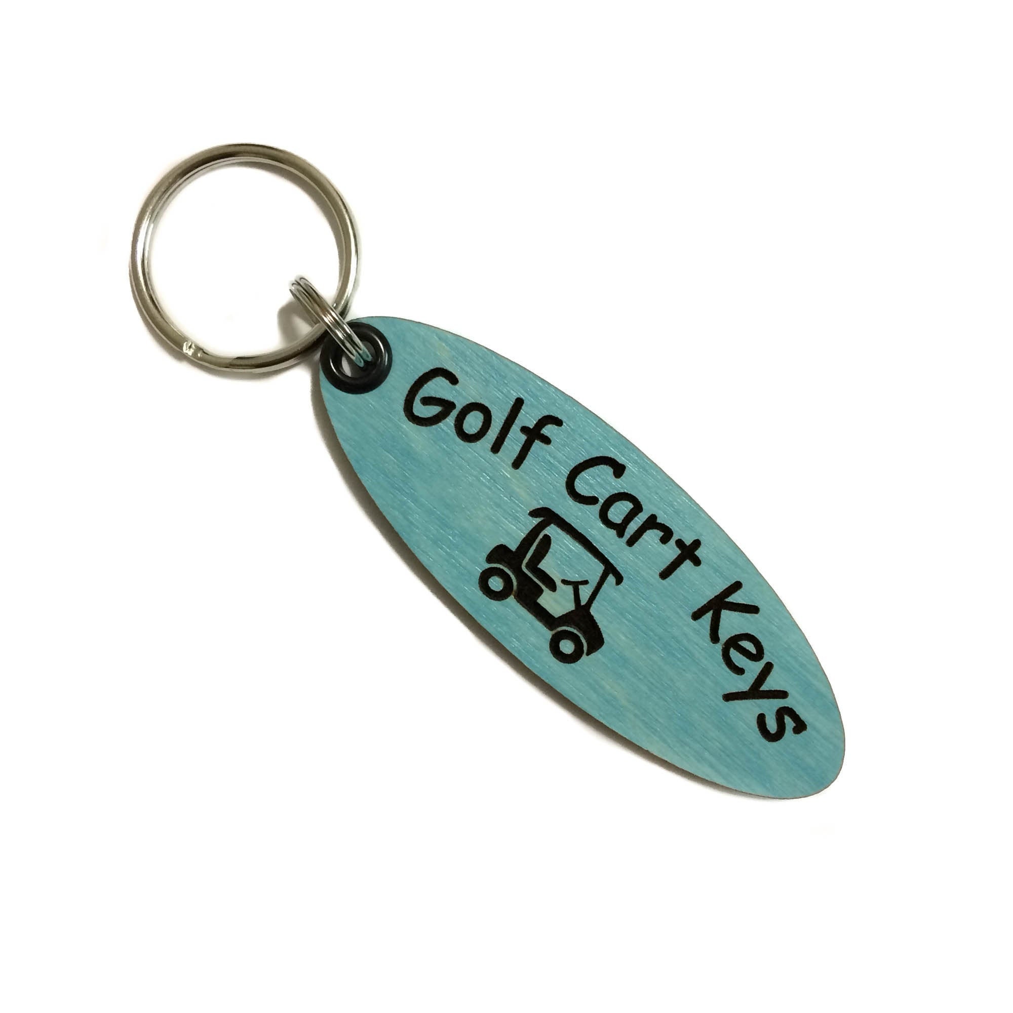 Golf Cart Key Chain Golf Gift Golf Cart Keys Wood Key Ring Etsy