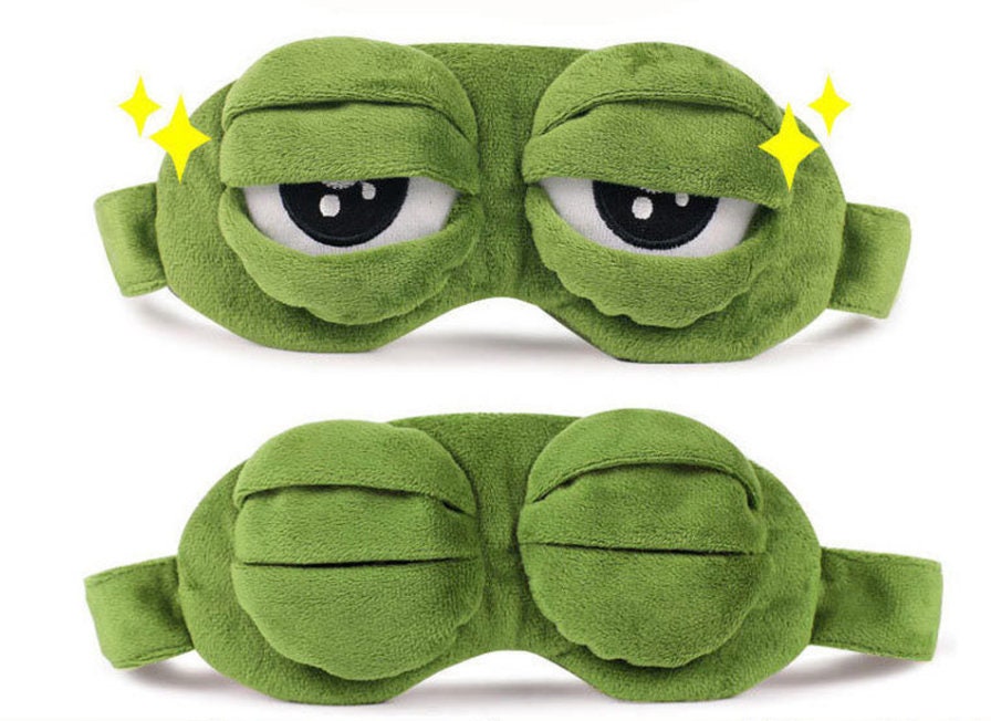 Cute Green Frog Funny Eye Masks For Adults Kids Blindfold With Eyes ...