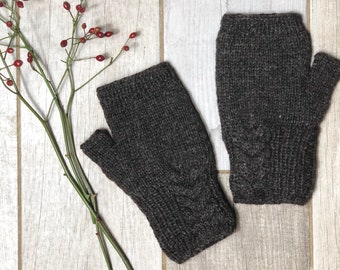 fur lined knitted gloves