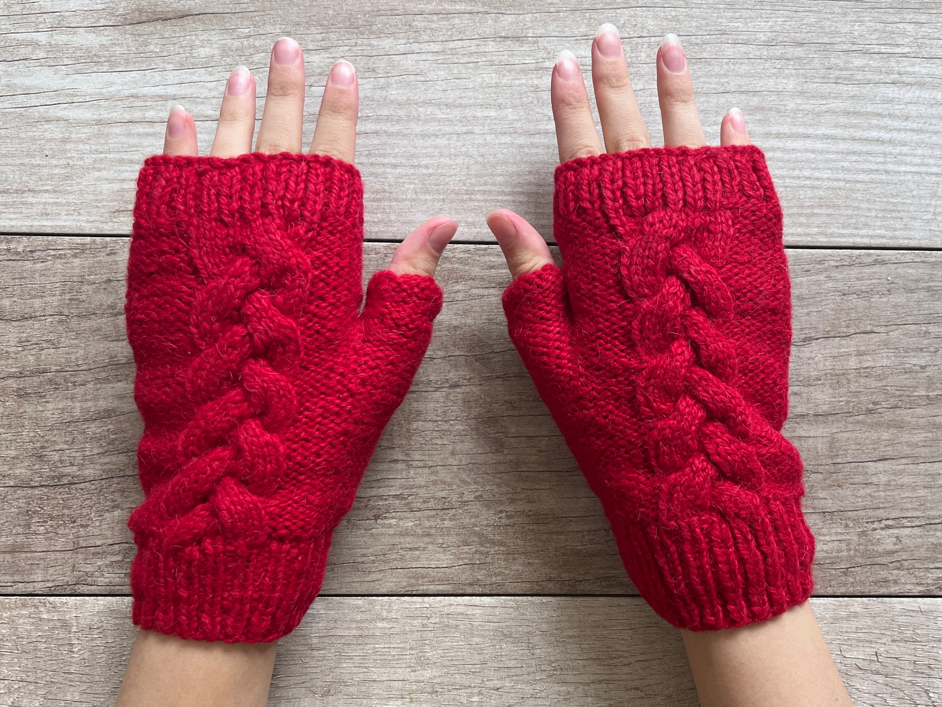 Knit Gloves,Women Convertible Glove Winter Gloves Ladies Half Finger Mittens Winter Warm Gloves for Outdoor Cycling Climbing Hiking Best Christmas Gifts for Girl&Men 