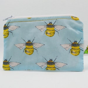 Monedero con forma de animal, monedero con cremallera con diseño de abejas, monedero pequeño hecho a mano, regalo para mujer, portamonedas ecológico