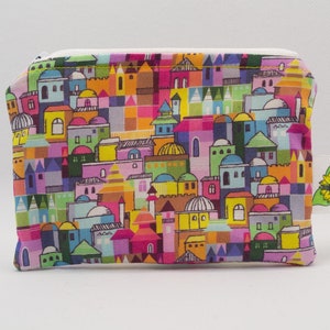 Monedero con estampado de arcoíris de Village Print - Monedero con cremallera estampado / Monedero pequeño hecho a mano / Regalo para mujeres - Portamonedas