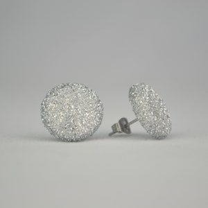 Silber Knopf Ohrringe Minimalist Solid Lässig Klassisch Runde Ohrstecker Chic Alltag Schmuck Weihnachtsgeschenk Mutter Schwester