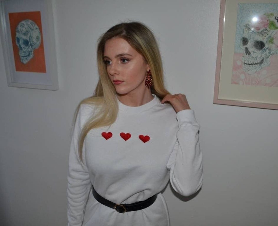 Love Heart Jumper / Jumper dress corazones de amor bordados Etsy España