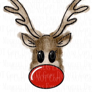 Renna PNG Digital Download File Renna PNG Sublimazione Natale Arte Renna Stampabile Carino Natale PNG