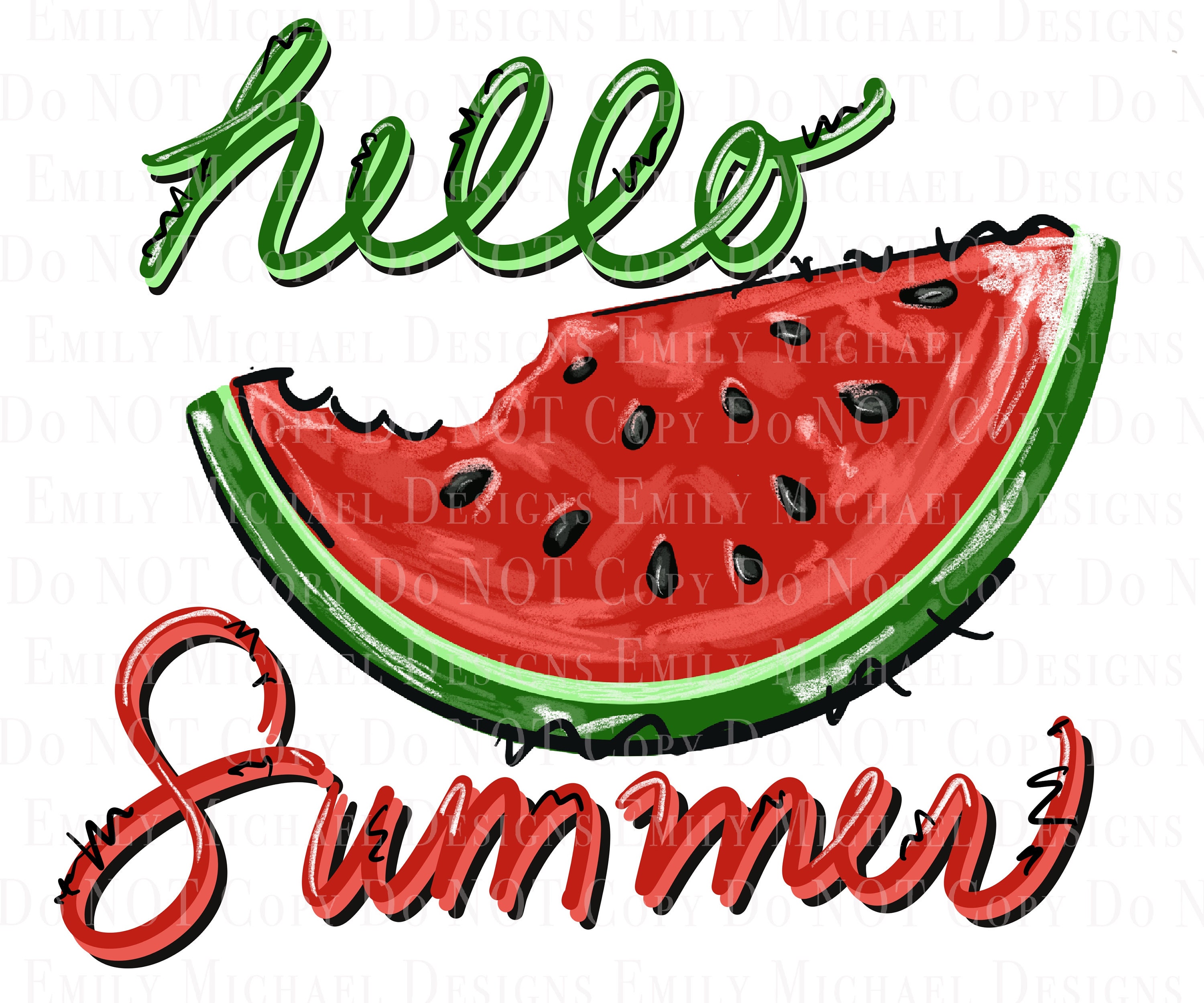 Download Hello Summer Watermelon Png Summer Sublimation Png Summer Watermelon Cute Digital Download Image