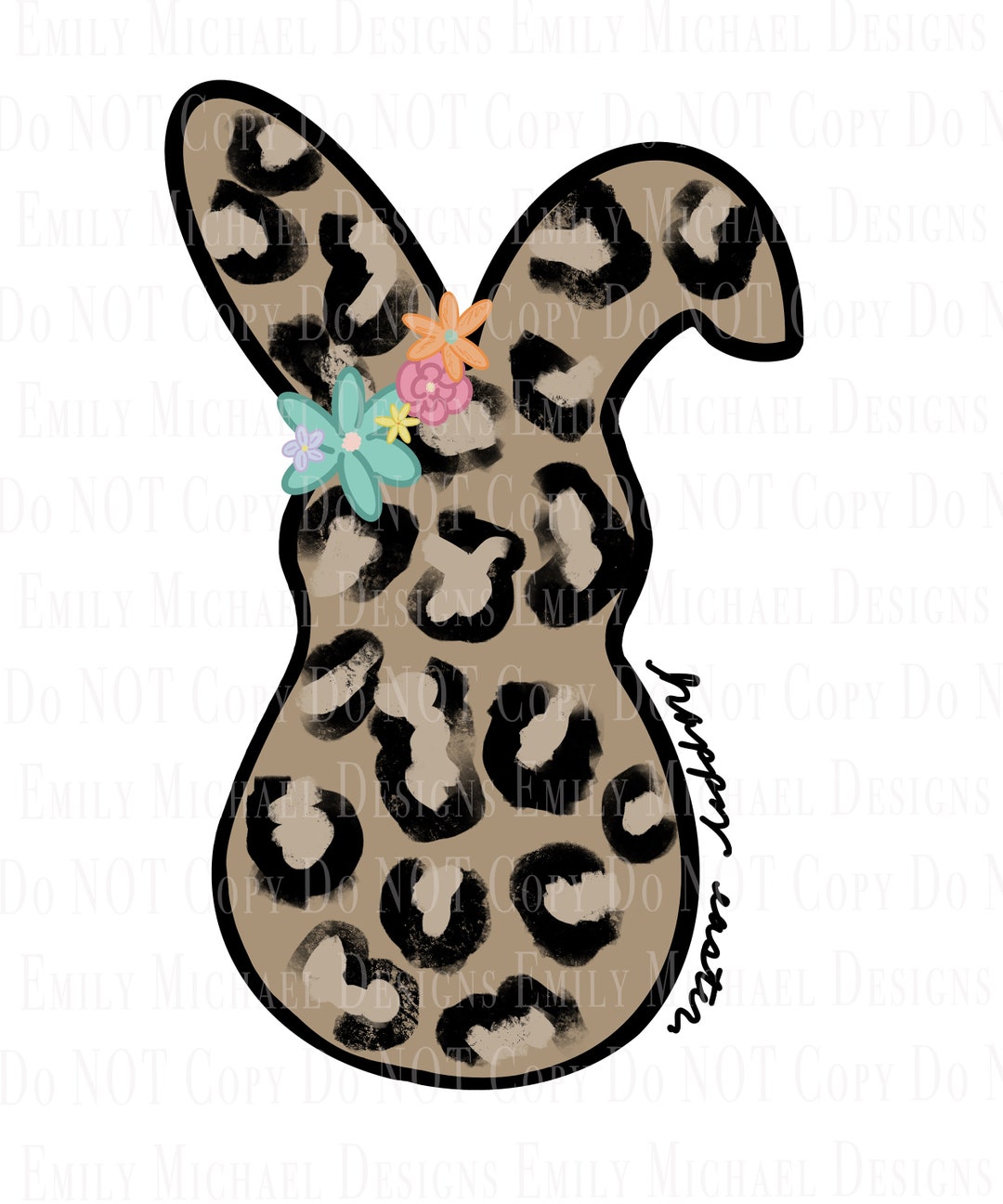 Happy Easter Leopard Print Bunny Digital Download Animal Print Easter ...