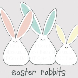 Easter Rabbits Digital Art Sublimation PNG Bunny Art Easter Sublimation PNG Easter Bunnies Digital Download Hand Drawn bunny PNG