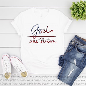 One Nation Under God PNG Printable 4th of July Sublimation File Hand ...