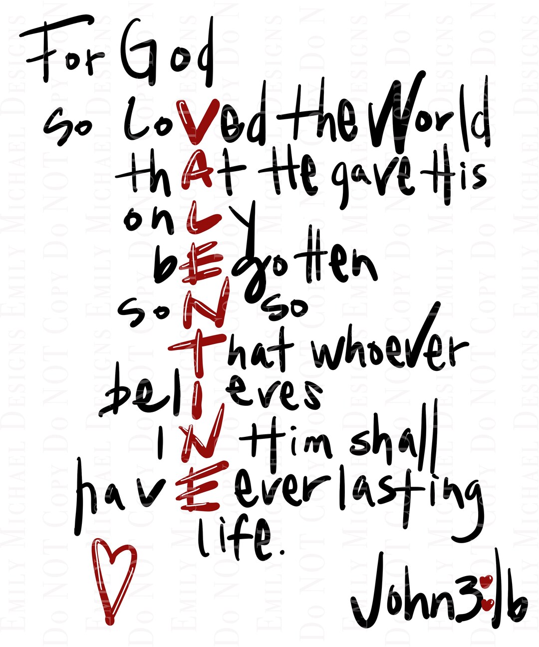 For God so Loved PNG Valentine Art PNG Digital Download Valentine ...