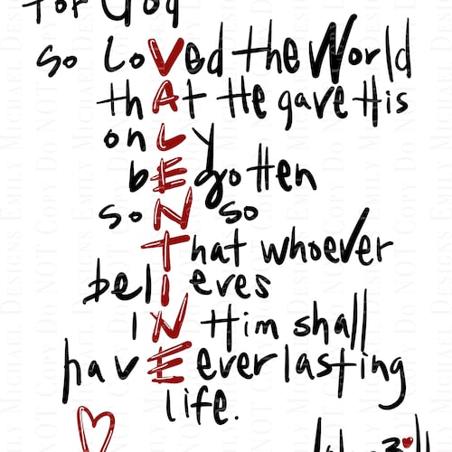 For God so Loved PNG Valentine Art PNG Digital Download | Etsy