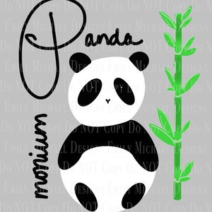Panda Descargar PNG Pandamonium Arte lindo Sublimación Arte Panda y Bambú Impresión Descarga digital Arte digital Dibujado a mano