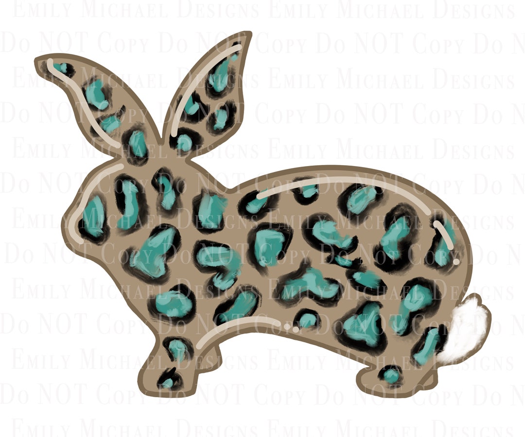 Blue Leopard Print Bunny Digital Download Leopard Print Easter ...