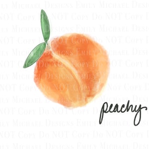 Peach Digital Art PNG Peachy Sublimation PNG Peach Digital Image Hand Drawn Printable Peach Art Peachy Digital Download