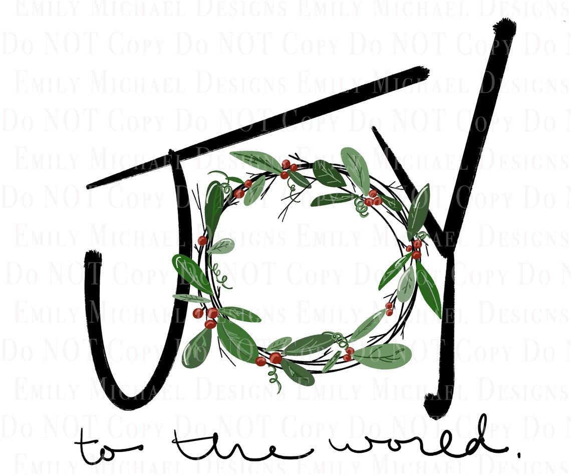 Joy to the World Digital Image PNG File Joy Wreath Printable | Etsy