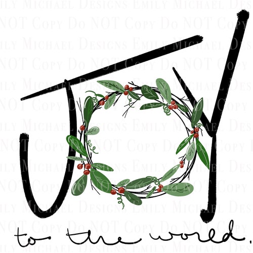 Joy to the World Digital Image PNG File Joy Wreath Printable Etsy