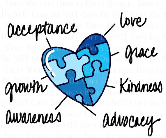 Autism Puzzle Heart PNG Autism Awareness PNG Autism Sublimation PNG Puzzle Piece Heart Blue Autism Heart Image