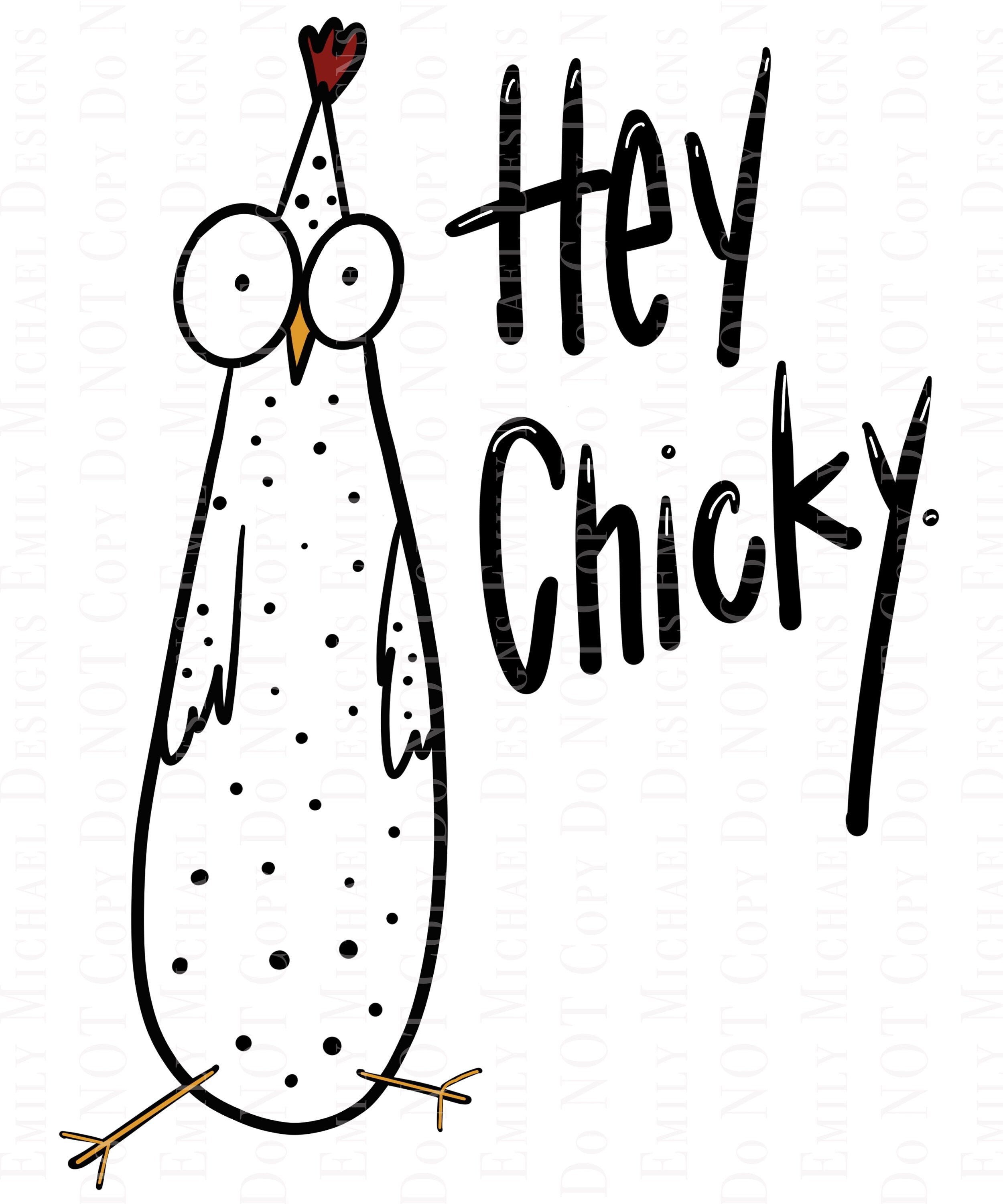 Download Hey Chicky Png Digital Download Printable Art Png Farmhouse Print Cute Chicken Art Spotted Chicken Art Cute Printable Hand Drawn Png