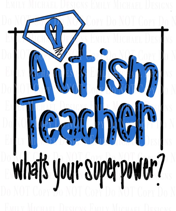 Autism Teacher PNG Autism Awareness PNG Autism Sublimation PNG Hand Lettered Art Digital Download Image