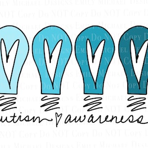 Autism Awareness Blue Bulbs PNG Digital Download PNG Autism Sublimation PNG Autism Light Bulbs Image