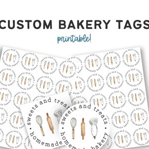 Custom Bakery Name Label, Sweets and Treats Homemade Bakery Package Sticker, Bakery Labels Stickers, Cookie Labels, Bakery Stickers for Box