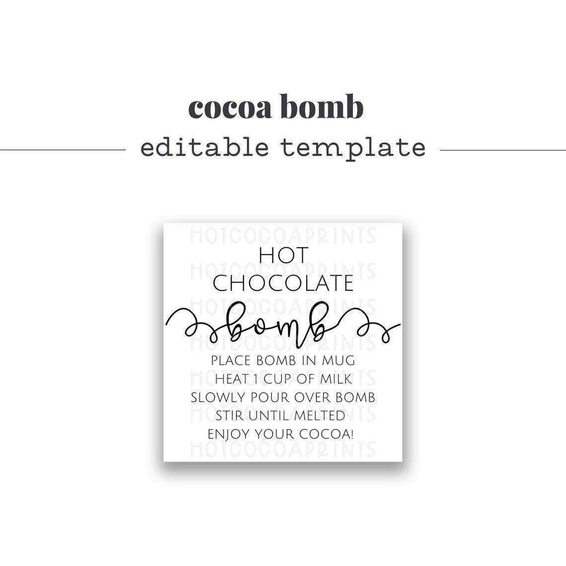 Edit in Canva Cocoa Bomb Instructions Hot Chocolate Bomb