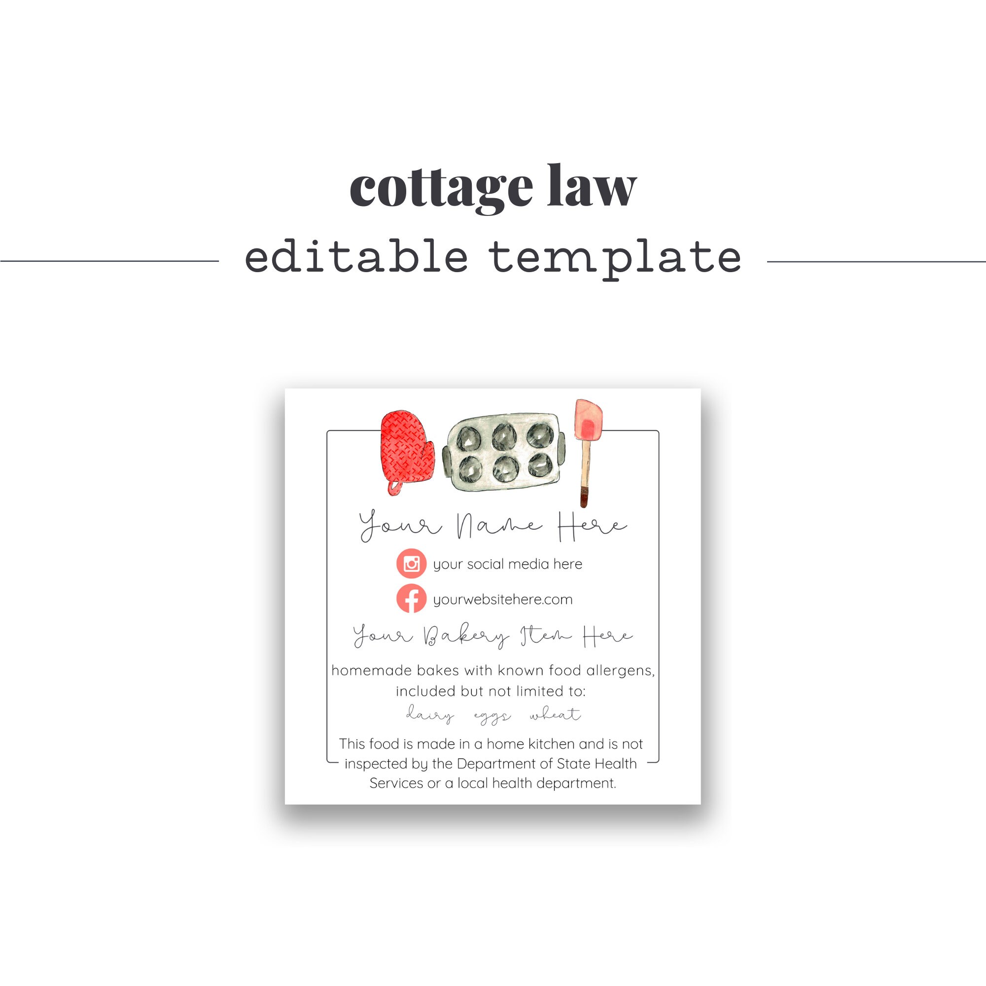  Printable Cottage Food Label Template Www inf inet