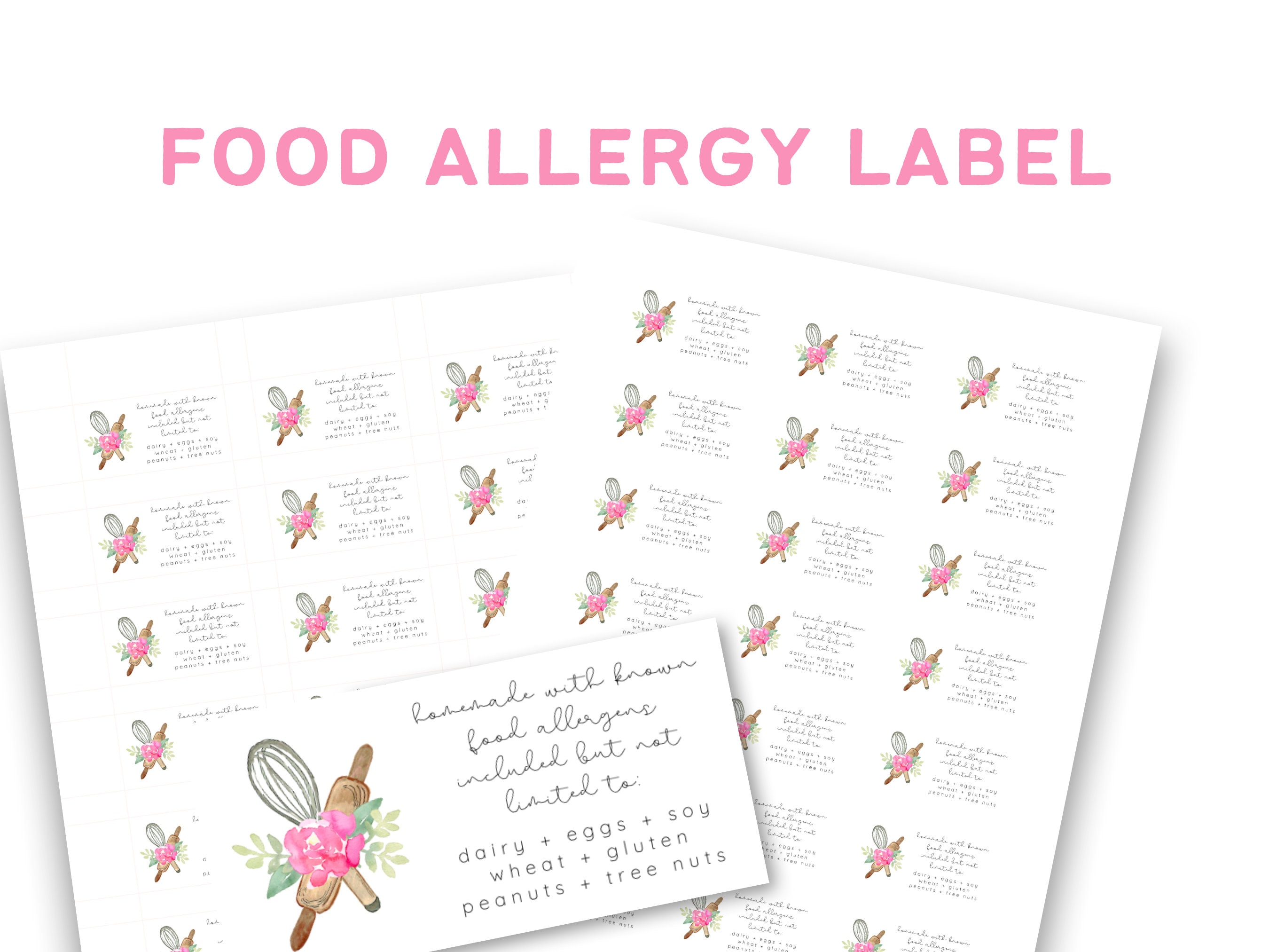 Cupcake-Allergen-Etiketten - Warnaufkleber Für Lebensmittelallergien, Perfekt Für Backwaren
