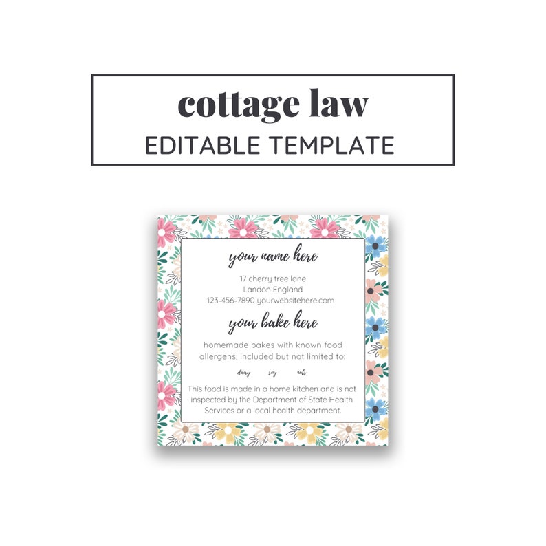  Printable Cottage Food Label Template 