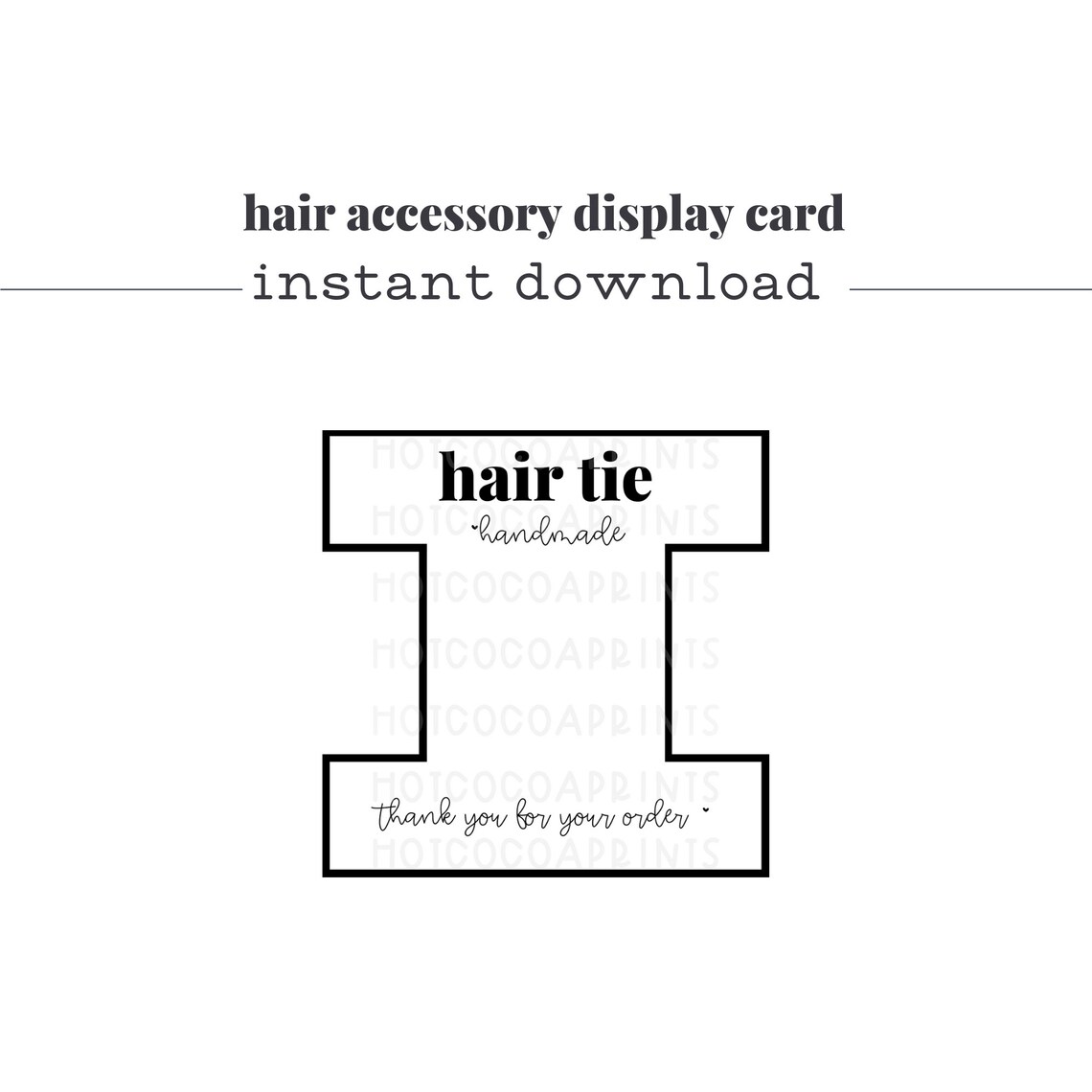 Elastic Display Card Printable Hair Tie Tag Elastic Hair Tie | Etsy