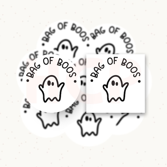 Bag Of Boos Tag, Printable Halloween Sticker (Digital Download)