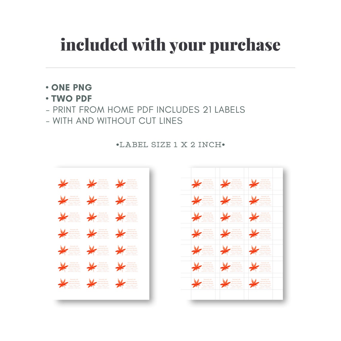 2 X 1 Inch Printable Food Allergy Label Cottage Law Label Etsy