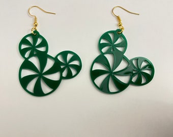 Mickey head swirl earrings