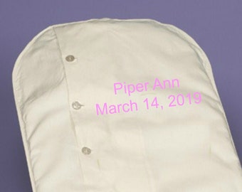 Muslin 38" Baby/Christening Garment Bag Kit | Customizable