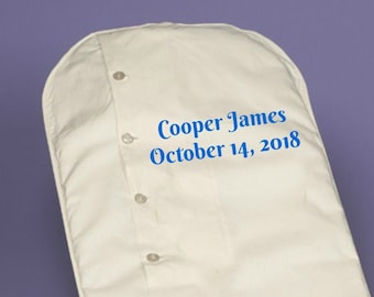 Muslin 48" Baby/Christening Garment Bag Kit | Customize with Embroidery