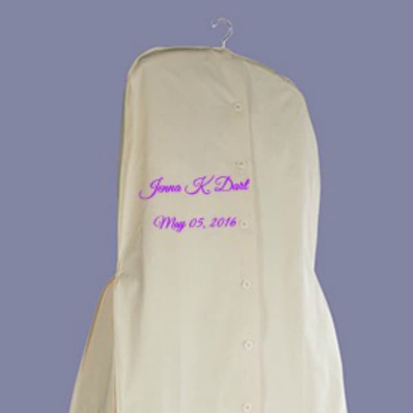 Kit de sac pour robe de mariée en mousseline 70" | Brodé