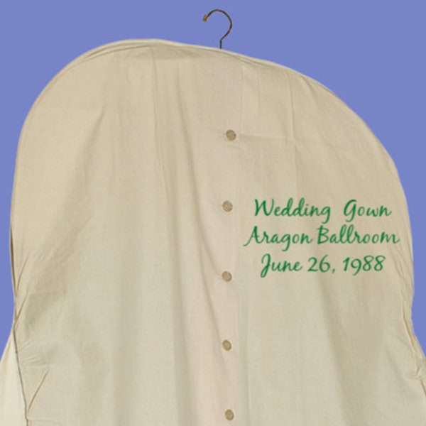 Muslin Extra Wide 70" Wedding Dress Bag Kit | Embroidered