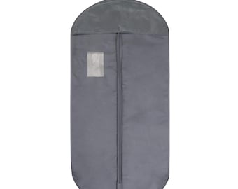 Foster-Stephens 50'' Grey Oxford Cloth Polyester Garment Bag | Customizable with Embroidery