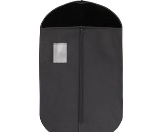 Foster-Stephens 50'' Black Oxford Cloth Polyester Garment Bag | Customizable with Embroidery