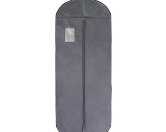 Foster-Stephens 62'' Grey Oxford Cloth Polyester Garment Bag | Customizable with Embroidery