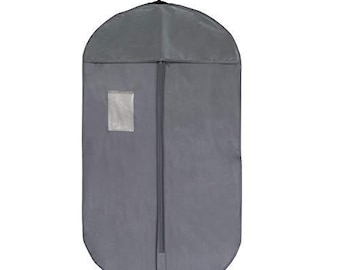 Foster-Stephens 42'' Grey Oxford Cloth Polyester Garment Bag  | Customizable with Embroidery